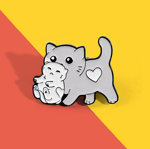 Cat and Kitten Pin