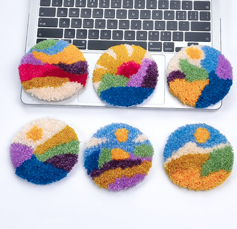 6 Set Sun Carpet Coasters DIY