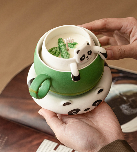 Panda Mug Set with Candle
