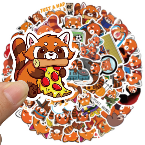 Red Panda Vinyl Sticker 50pc