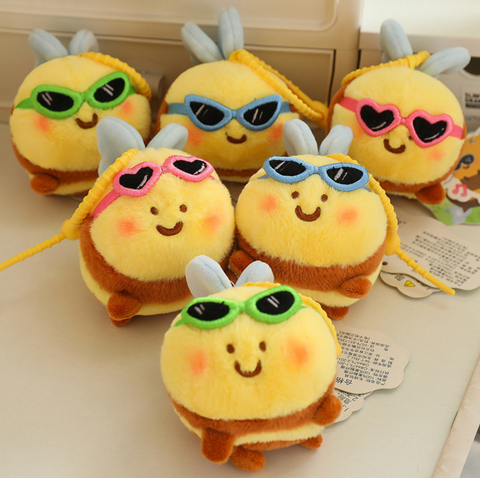 10cm Cool Bee Plush Keychain