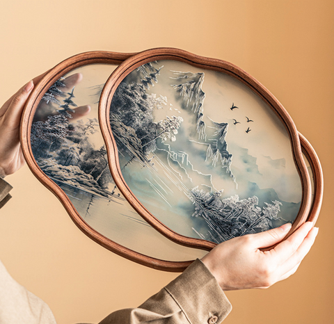 Mountains Clear Blue Tray