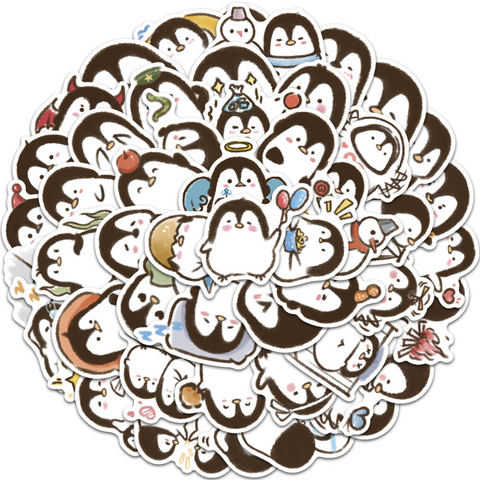 Cute Penguin Vinyl Sticker 50pc