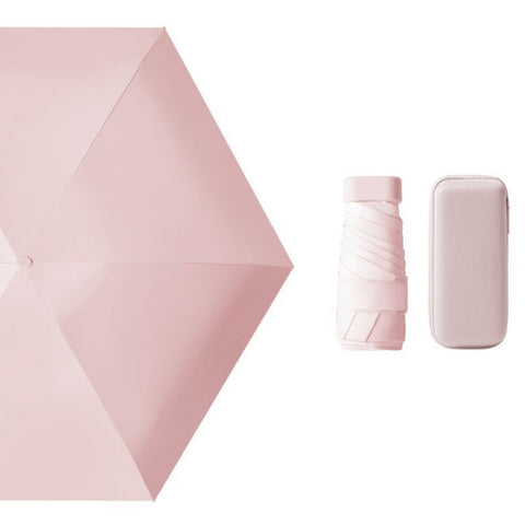 19" 6 Bone Color Fold Compact Umbrella with Case