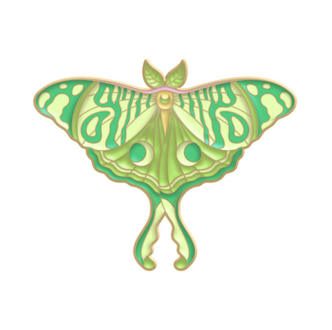 Green Moth Pin