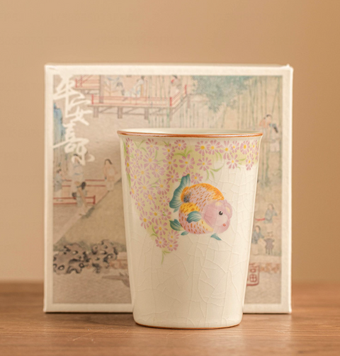 Pink Goldfish Ceramic Cup 250ml