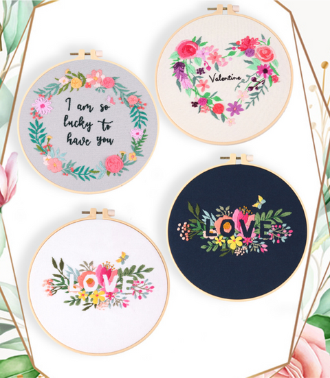 LOVE Embroidery DIY 20cm