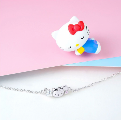 Winking Crystal KT Silver Bracelet