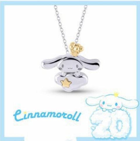Silver Cinnamonroll Cloud Necklace