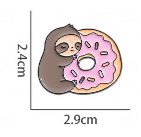 Sloth on Donut Pin