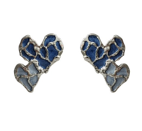 Enamel 2025 heart earrings