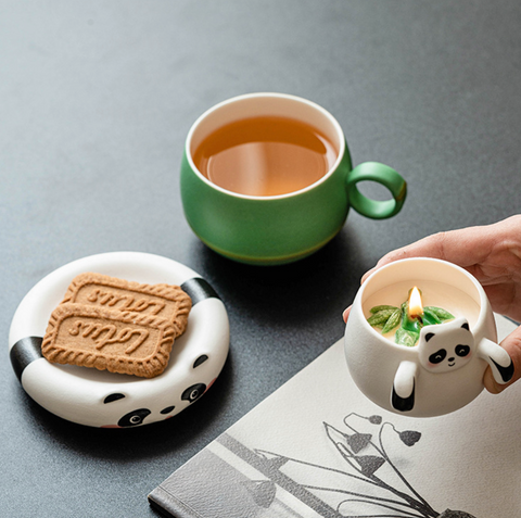 Panda Mug Set with Candle
