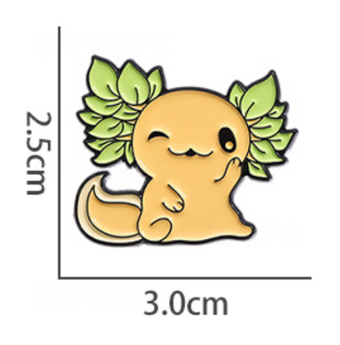 Leaf Branch Axolotl Pin