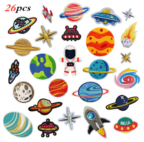 Planets Embroidered Badge Set