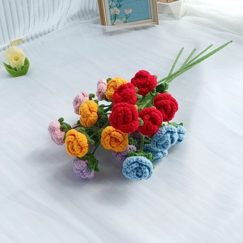 Multi Stem Rose Flower Crochet