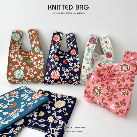 Floral Knitted Bag