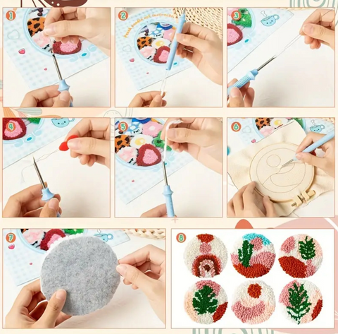 6 Set Plant Carpet Coasters DIY