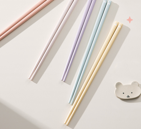Bear Tip Alloy Chopstick 5 Set