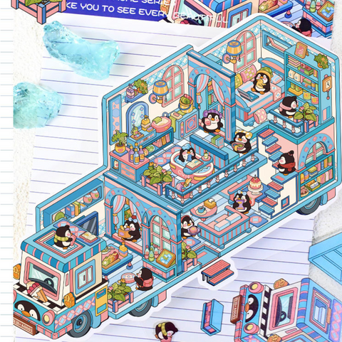 Penguin Snow RV 3D Sticker Room