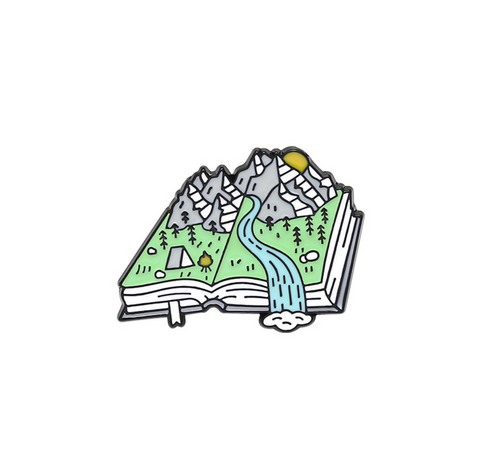Mountain on Books Pin