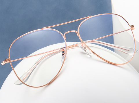 Flat Mirror Retro Glasses Anti Blue