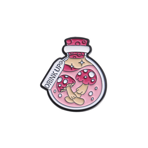 Pink Mushroom Pin