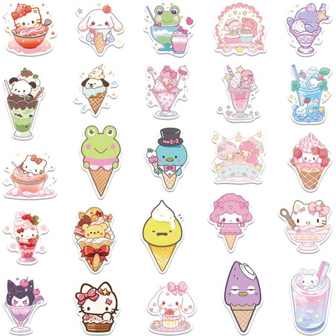 Sanrio Dessert PVC Sticker Pack 50pc