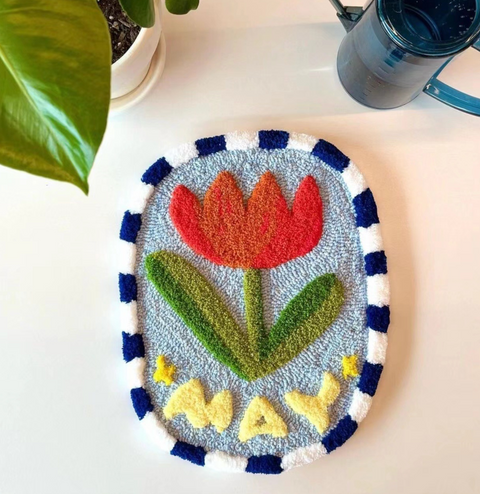 Pink Flower Carpet Coaster DIY