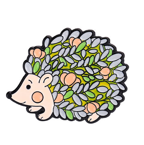 Pink Flowers Hedgehog Pin