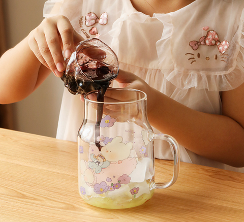 Top Straw Glass Mug with Silicon Lid 800ml