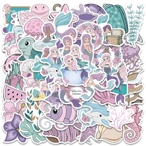 Cute Sea Creatures PVC Sticker Pack 56pc