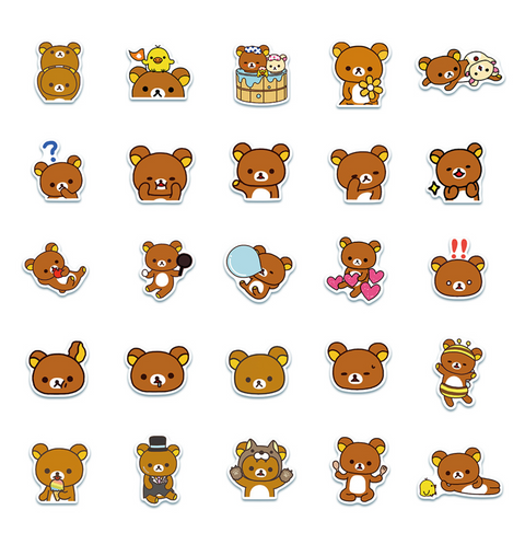 Rilakkuma Brown 50pc Vinyl Sticker Pack