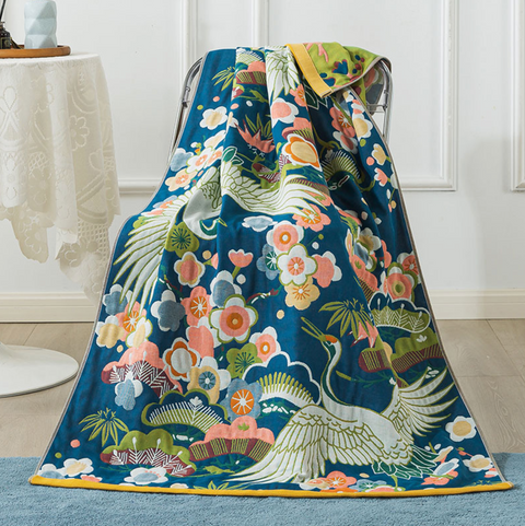 Crane Cotton Towel Blanket 90*180cm