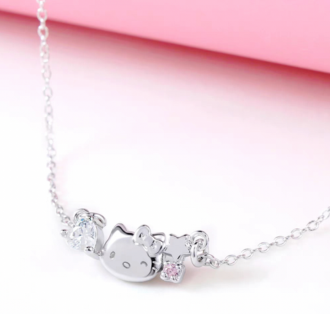 KT Pink Star Silver Necklace