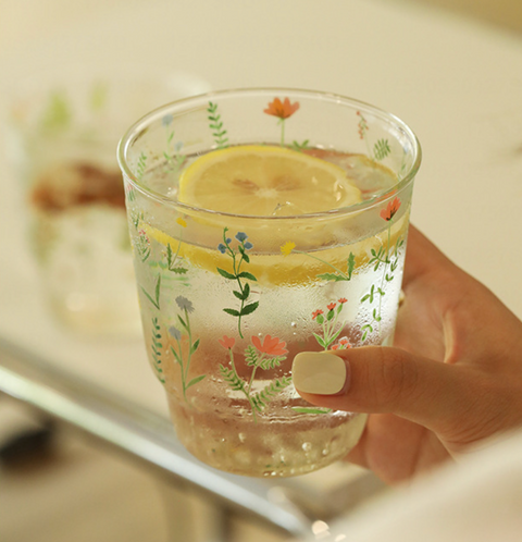 Dainty Flower Glass Cup 390ml