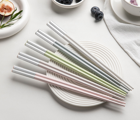 Silver Tip Alloy Chopstick 5 Set