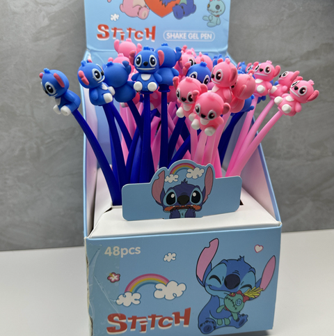 Pink and Blue Stitch 0.5mm Black Gel Ink Pen