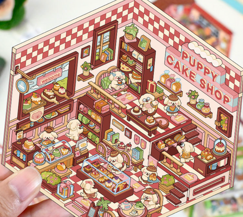 A Travel Record Time 3D Sticker Room