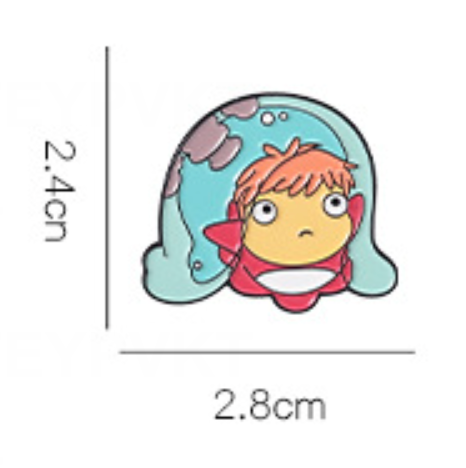 Ponyo with Water Blanket Ghibli Pin