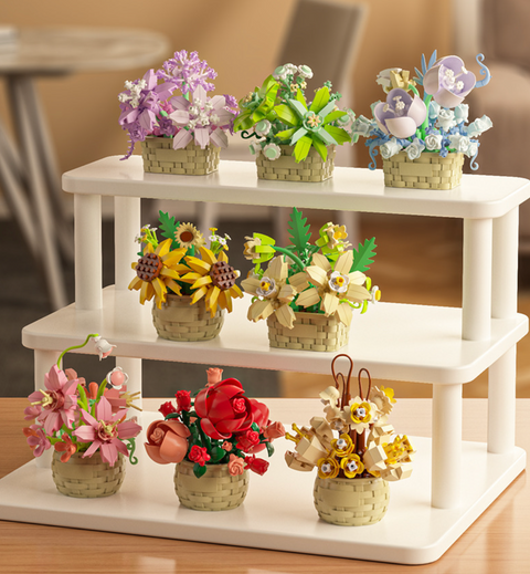 Magic Purple Starry Sky Dream Flower Building Block