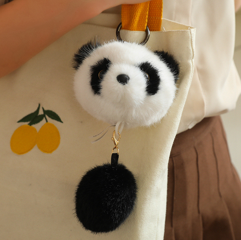 15cm Panda Big Tail Plush Keychain