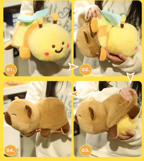 Reversible Bee/Capybara Medium Plush 35cm