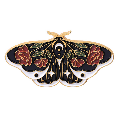 Red Flower Moth Pin