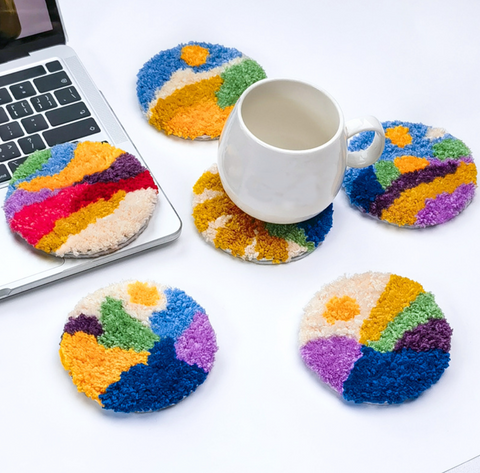 6 Set Sun Carpet Coasters DIY