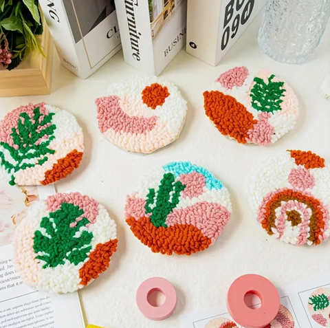 6 Set Plant Carpet Coasters DIY