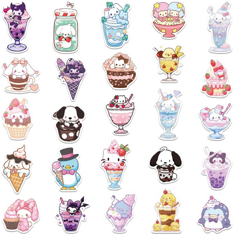 Sanrio Dessert PVC Sticker Pack 50pc