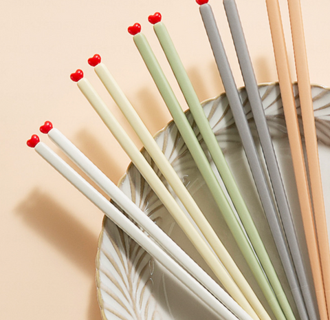 Red Heart Alloy Chopstick 5 Set