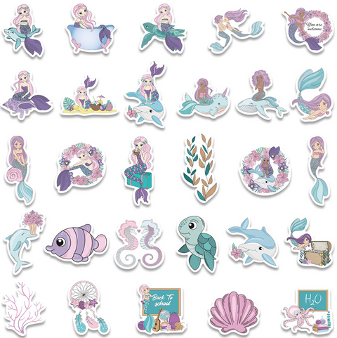 Cute Sea Creatures PVC Sticker Pack 56pc