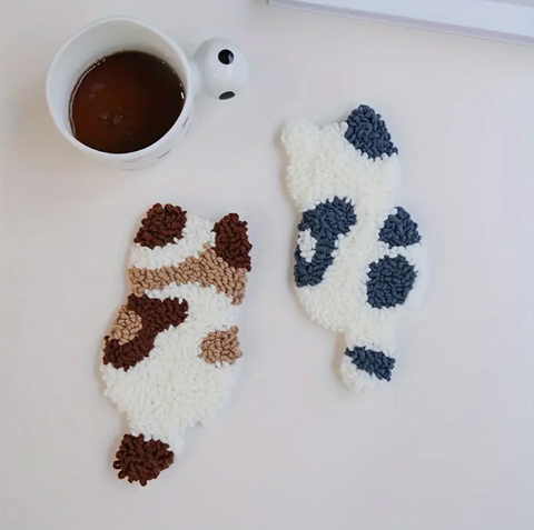 Two Cat Carpet Coaster DIY