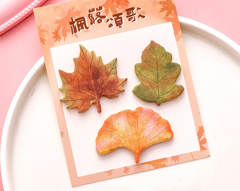 Watercolor Leaf Sticky Note Set
